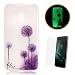 Produktbild Motorola Moto G4 Play Luminous Hülle (Mit Frie HD Displayschutzfolie) Leuchtende Silikone Rückhülle Für iPhone 6 6s Plus 5.5 Zoll Inch Silikon Etui Handy Hülle Weiche Transparente Luminous TPU Back Case Tasche Schale Leuchten In Der Nacht Motorola Moto G4 Play-Lila Löwenzahn