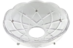 AMBROS - KRISTALL Lichtschale~ Bobeche Ø100mm Bleikristall mit 5 Seitenringe Chrom ~ Kronleuchter Lüster