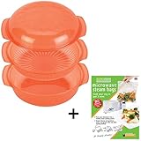 Spares2go Universal Mikrowelle Dampfgarer Auflaufform + 30 Schnelldampf Staubbeutel