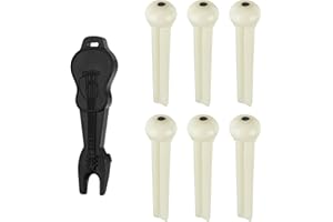 LKTFATD 6PCS Acoustic Guitar Bridge Pegs – Premium Lightweight Plastic Guitar Pegs for Bridge, Includes 1pc Bridge Pin Puller Tool, Perfect Replacement for Martin Guitars and More (Ivory)