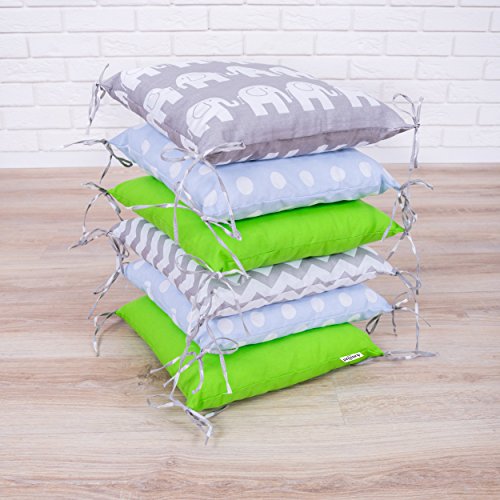 Amilian® Baby Nestchen Bettumrandung 210 cm Design21 Bettnestchen Kantenschutz Kopfschutz für Babybett Bettausstattung