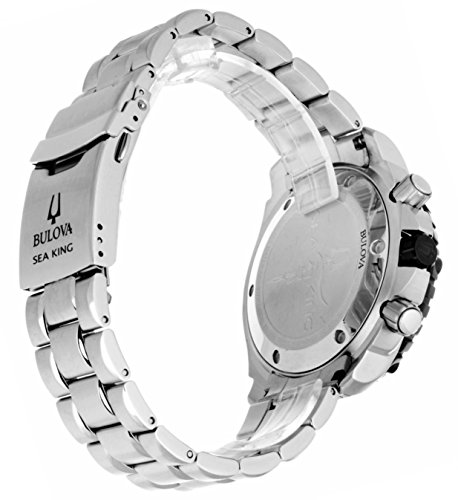 Bulova Sea King Men's Quartz Watch with Black Dial Analogue Display and Silver Stainless Steel Bracelet
