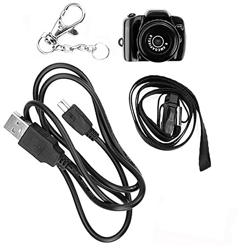 Dizaul Mini Spionagekamera ● 16GB MicroSD ● Aufnahmefunktion – Schlüsselanhänger – Miniatur Spiegelreflex-Kamera – Schwarz - 5