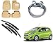 Auto Pearl Premium Quality Car Accessories Combo of Car Floor Foot Mats 4D Beige. & Car Rain Wind Door Visor Side Window Deflector. & Full Steel Towing Tow Cable 2000kgs 6mm Heavy Duty 4Mtr. For Chevrolet Beat Type-2 RS.2813.00