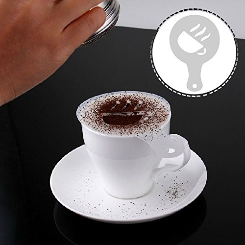 32 Stück Kaffee Dekorieren Schablonen,SENHAI 2 Pack 32 Stück Schaum Latte Kunst Schablonen Barista Schablone für Dekorieren Haferflocken Cupcake Kuchen Cappuccino heiße Schokolade für Erwachsene Kinder Kinder - 4