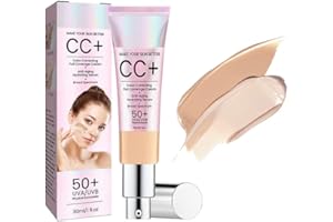 VIPOMKOWA Sunscreen Foundation Makeup Color Correcting Cream, CC+ Cream - Self Adjusting for Mature Skin, Natural Finish, Foundation Full Ccoverage Natural Glow Enhancer Lotion - 1 fl oz