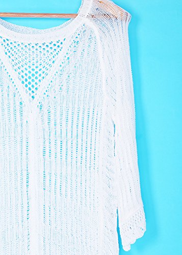 Sommer Damen Bademode Stricken Mini Strandkleid Sexy Beach Lace Bikini Dress - 8