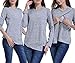 Produktbild Swallowuk Damen Umstandskleidung Pflege Tops Langarmshirt Kleidung für Schwangere Frauen Frühling Herbst Bluse Langarm Split O-Ausschnitt T-Shirt Tops Oberteile (L, Hellgrau)