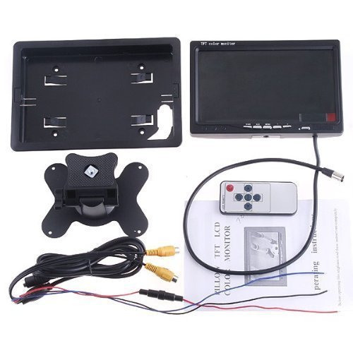 BW 7 inch High Resolution 800*480 TFT Color LCD Car Rear View Camera Monitor Support Rotating The Screen and 2 AV Inputs