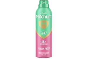 Mitchum Women Triple Odor Defense 48HR Protection Deodorant Spray & Antiperspirant (200ml), Powder Fresh