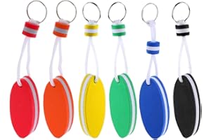 JOIBA Lot de 6 porte-clés ovales flottants - Accessoires de sports nautiques pour kayak, canoë, marine, bateau, natation, plage, 6 couleurs, 22.5*11*2CM