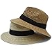 Produktbild Sunny&Baby Handarbeit Sommer Frauen Männer Raffia Stroh Strand Sonnenhut Für Elegante Dame Breiter Krempe Panama Hut Gentleman Fedora Cap Sunbonnet Mode (Farbe : Coffee, Größe : 56-58CM)
