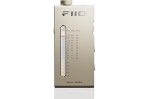 FiiO RR11 Récepteur radio FM stéréo portable avec réglage PVR analogique, basses + effets sonores 3D, 64 MHz-108 MHz (titane doré)