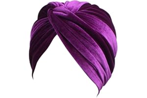 Amorar Chemotherapie Hut, Damen Twist Plissee Haar Wrap Stretch Turban Kopf Wraps Bandanas Chemo Hut Kopfbedeckung, Headwrap Elastic Headwear Samt Kopftuch Hut Beanie für Krebs