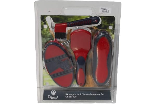 Rhinegold Soft Touch Blister de toilettage Rouge/Bleu Marine