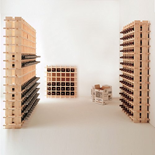 Modulares Weinregal System PRIMAVINO, für 36 Fl., Holz Kiefer natur, stapelbar / erweiterbar – H 76 x B 75 x T 22 cm - 3