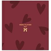 Matt Notebook 2027 Yılı Kare Haftalık Ajanda 15x15 cm Kalpler