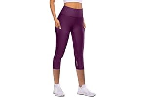OBIQUZZ Leggings Capri para mujer, pantalones de yoga 3/4, pantalones de deporte, pantalones de entrenamiento, mallas con bolsillo para el teléfono móvil, cintura alta, leggings de gimnasio, leggins