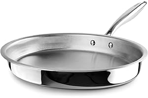 IBILI - Poêle à poisson triple couche naturelle, 34 x 23 cm, acier inoxydable, convient pour induction, sans antiadhésif