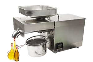 BAZARGAME Frantoio a olio per uso domestico, elettrico pressa a freddo automatica in acciaio inox, estrattore per noci arachidi 1500W