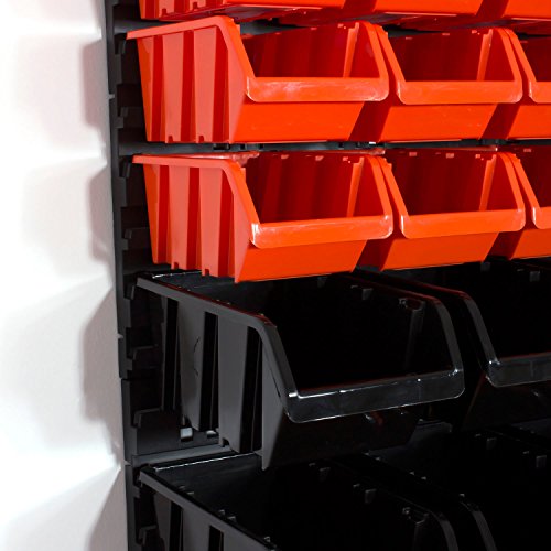 60 tlg Wandregal Lagerregal Stapelboxen Gr.2, Gr.3 orange schwarz Regal Garage - 5