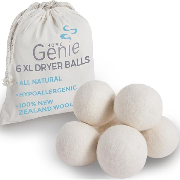 6 XL Dryer Balls & Bag 100% Organic New Zealand Wool Fabric Softener UK Seller E