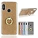 Produktbild Everainy Kompatibel für Xiaomi Redmi 6 Pro/Xiaomi Mi A2 Lite Hülle Silikon Gummi Neu Cover mit Ring 360 Grad Ständer Hüllen für Xiaomi Mi A2 Lite Handyhülle Stoßfest TPU Stoßstange Schutzhülle (Gold)