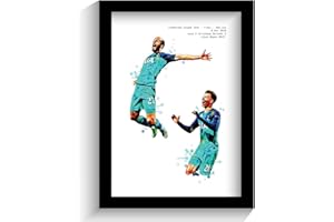 THE FOOTBALL PRINT ROOM TOTTENHAM HOTSPUR - SPURS V AJAX - LUCAS MOURA - FRAMED FOOTBALL PRINT POSTER