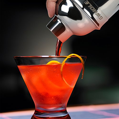 GWHOLE Cocktailshaker Set Cocktailmixer 750ml Bar Zubehör Edelstahl mit Cocktailrezepte Ebook, Messbecher - 6