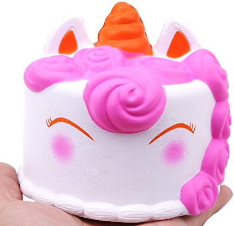 Timetries Squishies Toy Unicorn Mermaid Cake Shape Slow Rising Squeeze Toys Relieves Stress Soft Toy for Children and Adult Toy Gift (Purple)