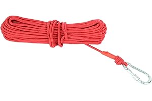 Weikeya Red Salvage Rope, Made of High Strength Polyester Rope 20m Magnet Fishing Rope