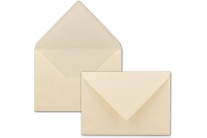 ‎NEUSER PAPIER 25x Briefumschläge DIN C5-16,2 x 22,9 cm - Creme mit gerippter Struktur - 100 Gramm pro m² - Kuverts mit Strukturprägung - Nassklebung - GUSTAV NEUSER
