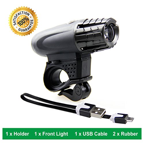 SUNSPEED Fahrradlicht/Frontlicht LED,Fahrradbeleuchtung über USB aufladen, 4-Modi, 200lumens Weiß CREE 3W LED, Easy Install - 2