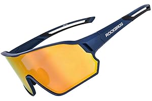 ROCKBROS Occhiali Ciclismo da Sole Polarizzati, Occhiali UV 400 Sportivi per Bici MTB, PC Lenti Polarizzate, Uomo Donna, Ultraleggeri