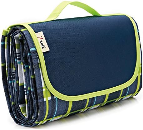 Picnic Blanket, Outdoor Mats,Xzeit Ultra Sturdy 1200D Oxford Fabric 79"x57" Collapsible Waterproof blanket for Picnic ,Beach,Traveling,Camping,Hiking (XXXL, Classic Grid)