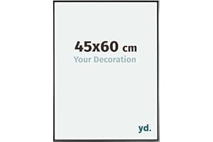 YD. Your Decoration - Cadre photo 45x60 cm - Noir Mat - Cadre Photo en Plastique Avec Verre acrylique - Anti-Reflet - Cadre 45x60 - Evry