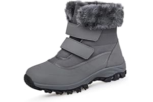 DRECAGE Damskie buty zimowe z ciepłą podszewką, rozmiar 36-44, wodoszczelne buty śniegowe, krótkie, trekkingowe, buty zimowe