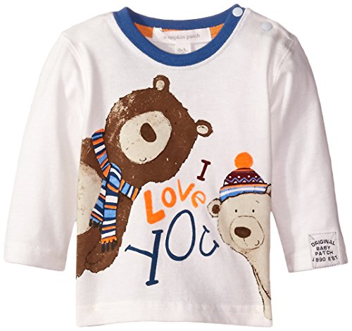 Pumpkin Patch Baby-Boys I Love You Polo Shirt, Off-White (Vanilla), 12-18 Months