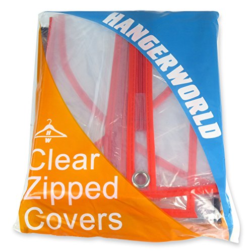 6 wasserabweisende Kleidersäcke – transparent mit buntem Saum – 100cm – Hangerworld - 7