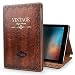 Produktbild iPad Pro 10.5 Hülle, JGOO "Magic World Series" Moderne Vintage Buch Stil Fall für iPad Pro 10,5 Zoll (2017 Release), Silm PU Leder Smart Case mit Auto Sleep Wake & Multi Angle Stand,Braun
