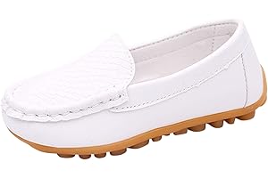 MOMOLAA Toddler Little Kid Boys Girls Soft Slip On Loafers Dress Flat Shoes Boat Shoes Casual Shoes Shoes Boys Size 4