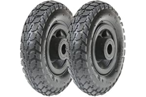 PARNELLS Parnelss - 2 Pneus Pompés avec Chambres à Air, 200x50 mm - Pneus 4 Plis, Jante en Plastique, Roulement à Rouleaux 20 mm, Diamètre 200 mm, Largeur 50 mm, Longueur du Moyeu 60 mm, 100 kg par Roue