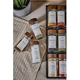 Perotti Raul Woody 12'li Minimal Akasya Kapak Baharatlık Seti 120ml-30 Ad. Siyah-Beyaz Etiket Hediyeli