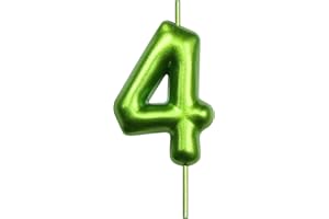 DERVENTA Number Candle Green 2.36 inch Party Celebration Anniversary Decoration Perfect Birthday Brunch Dessert Cake Topper 1 Piece (Number 4 Green)