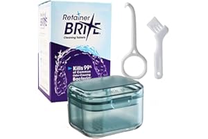 DARQUE Dental Retainer Cleaning Kit with Case and Retainer Brite(96 Tablets) for Plaque, Tartar, Mouth Guard, Dentures Silicone Material Portable Orthodontic for Travel Retainer Cleaning (Blue)