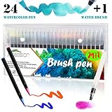 24 marcadores de acuarela: marcadores de color de 0,4 mm para dibujos y colores detallados. Excelentes marcadores de punta fina para obras de arte.