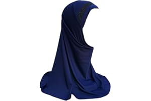 Yaqeen Girls instant headscarf hijab al Amira with glitter borde, readymade pull on scarf, ideal for any occassion school/nursery