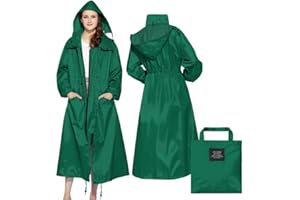 LAMA Impermeabili Lunghi da Donna con Cappuccio, Riutilizzabili Ripiegabili con Maniche Lunghe per Adulti Donna, per Bici Moto Equitazione Escursionismo Trekking