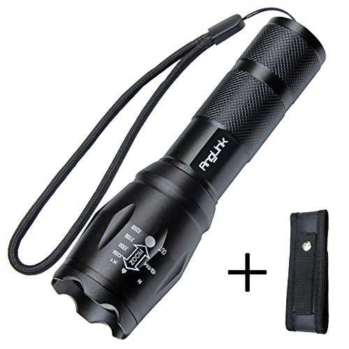 Linterna LED, AngLink Linterna Táctica de Potentes CREE L2 1200LM, 5 Modos, Zoomable Flashlight Luz Recargables y Impermeable - Una...