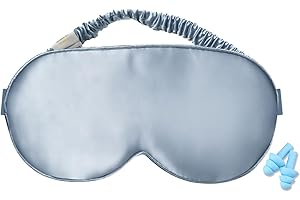YUNCHI Sleep Mask,Silk Eye Mask for Sleeping Women/Men/Girls,19 Momme Both Sides 100% Pure Mulberry Silk Blackout Anti-Allergy Blindfold with Elastic Strap for Night,Travel,Nap,Meditation (Baby Blue)